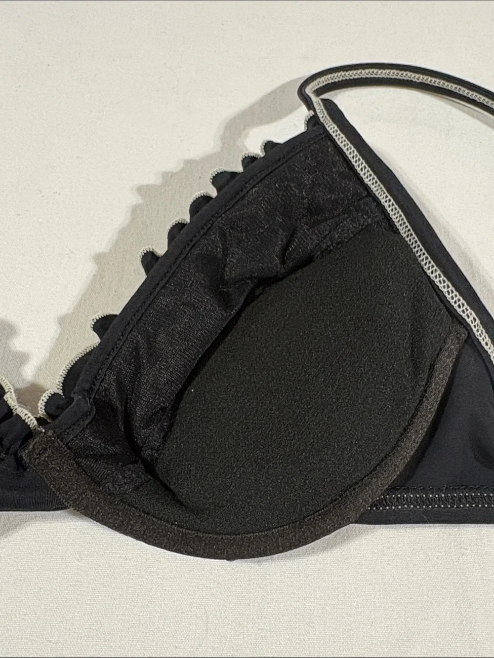 Victoria’s Secret Black Ruffle Trim Underwire Bikini Set - Swimsuit 34B Medium